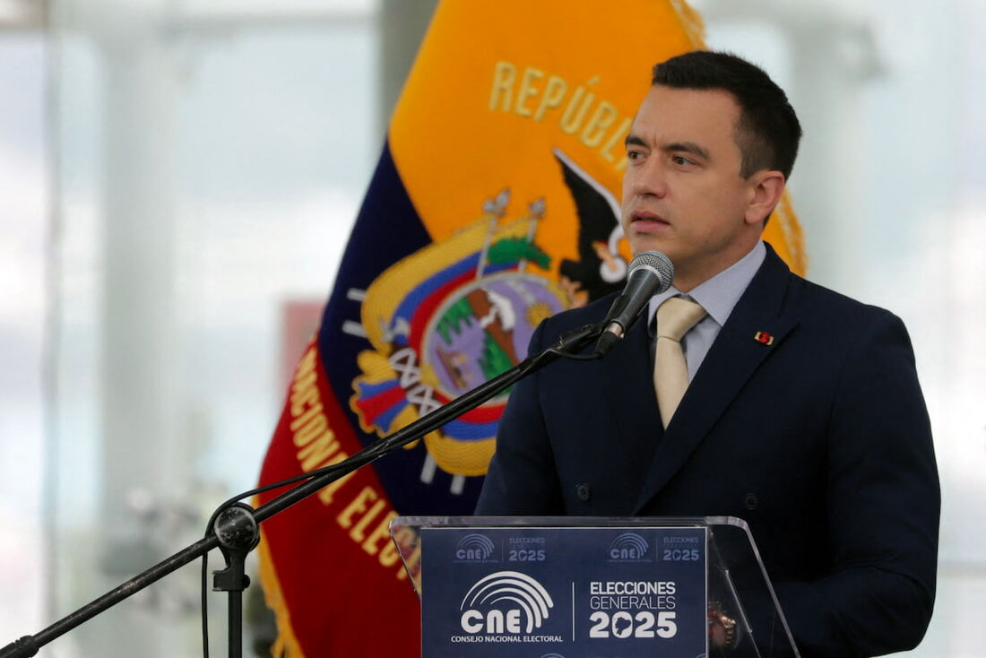 O presidente reeleito do Equador, Daniel Noboa