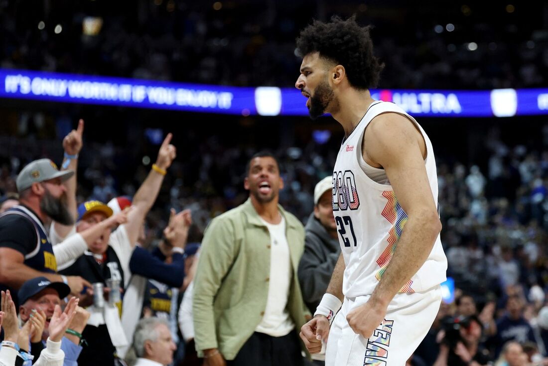 Jamal Murray comemora vitória do Nuggets