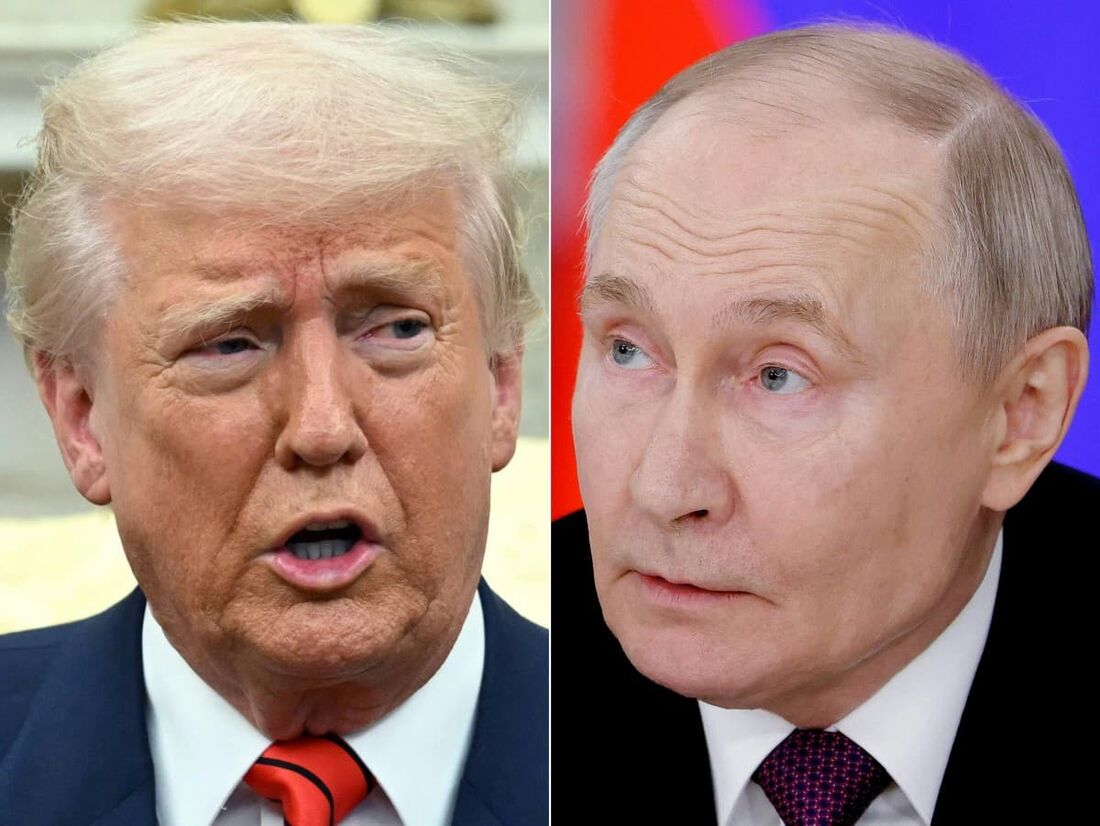 O presidente dos EUA, Donald Trump, e o presidente da Rússia, Vladimir Putin