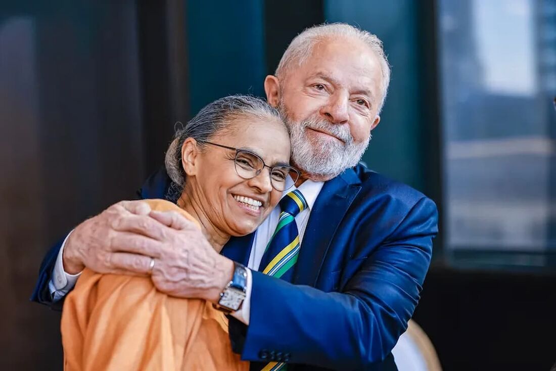 O presidente Lula, e a ministra do Meio Ambiente e Mudança do Clima, Marina Silva