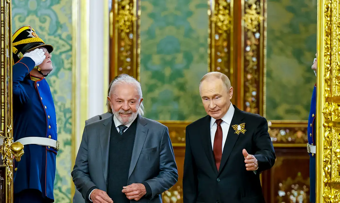 Presidente Lula e o presidente russo, Vladimir Putin