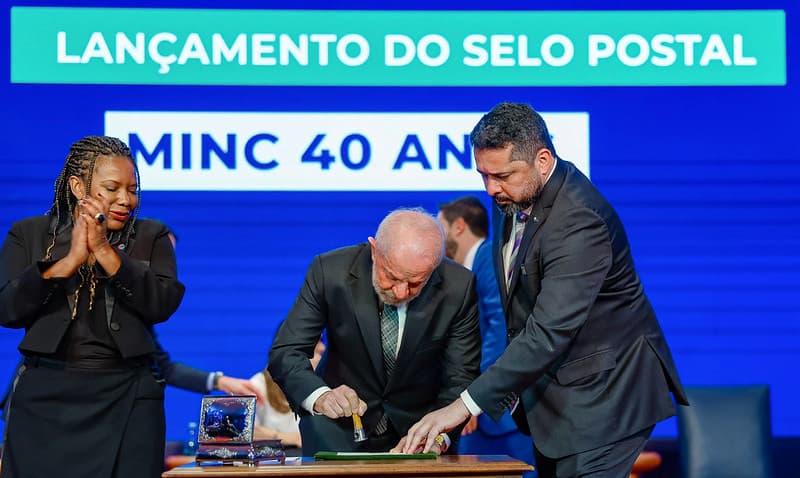 Presidente da República, Luiz Inácio Lula da Silva, durante a cerimônia de Entrega da Ordem do Mérito Cultural, no Palácio Gustavo Capanema