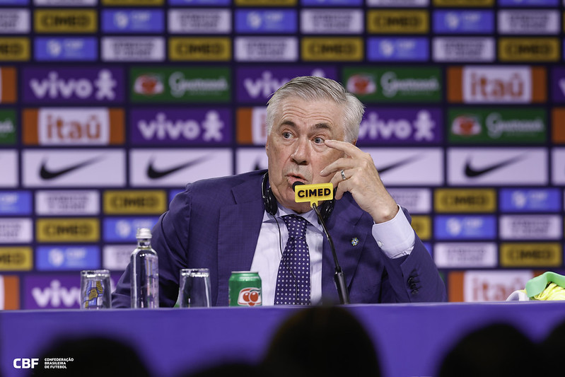 Carlo Ancelotti, técnico da Seleção Brasileira, é o 10&ordm; treinador mais bem pago do mundo