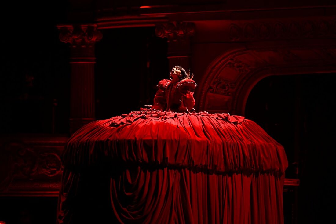 Cantora Lady Gaga em passagem de som em Copabacana