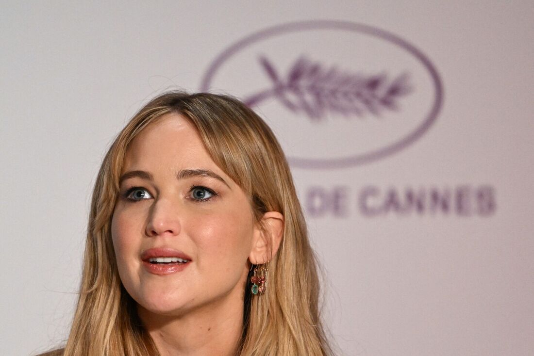 Jennifer Lawrence na coletiva de imprensa de 'Die My Love', no Festival de Cannes