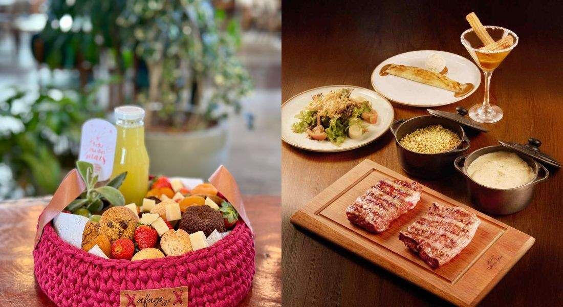 Cesta com produtos fit e menu especial de carne são opções para o Dia das Mães