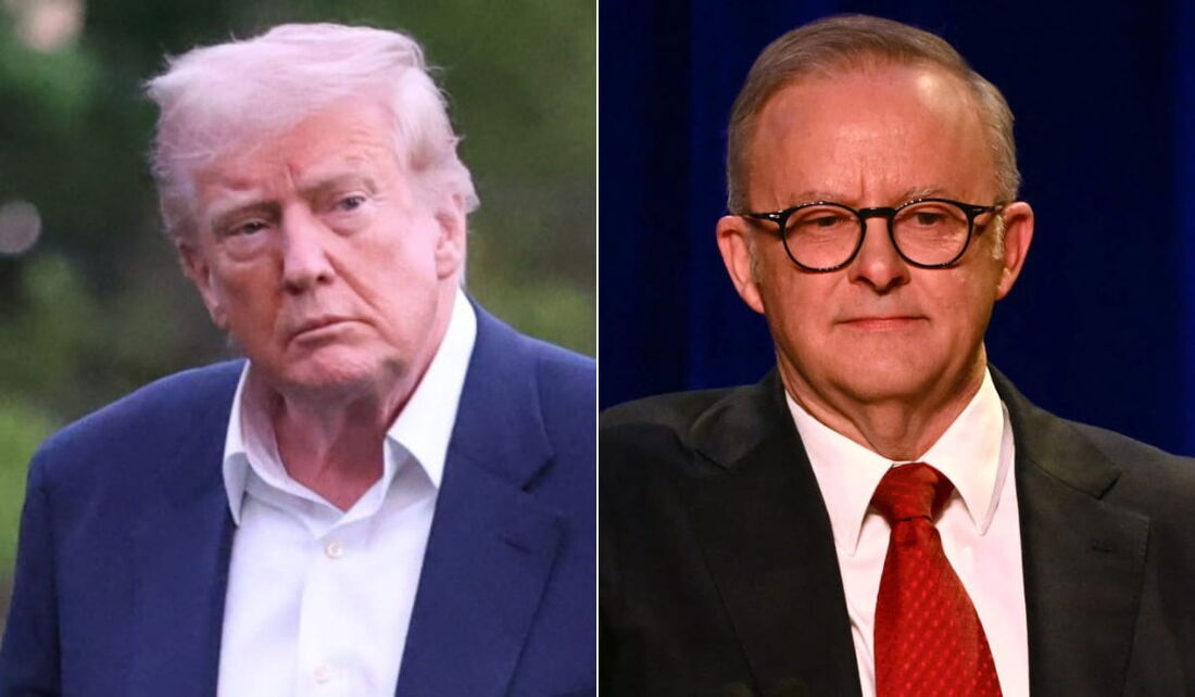 Presidente dos EUA, Donald Trump, e o primeiro-ministro australiano, Anthony Albanese
