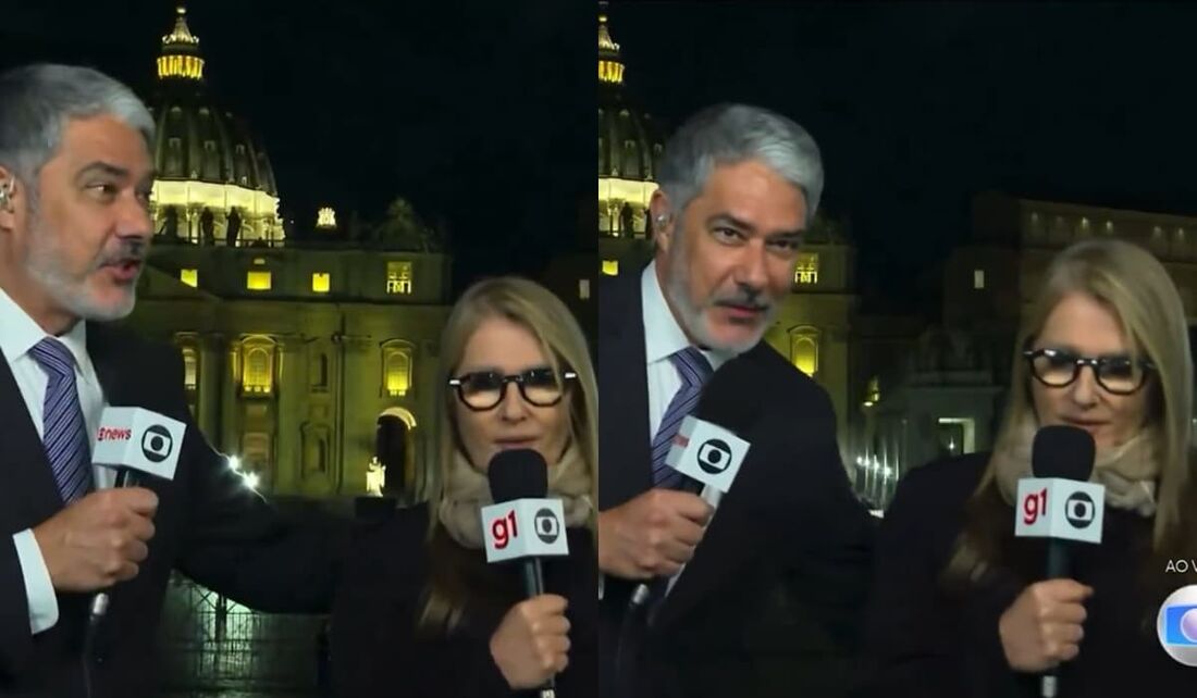  Ilze Scamparini demonstrou aparente desconforto ao lado de William Bonner