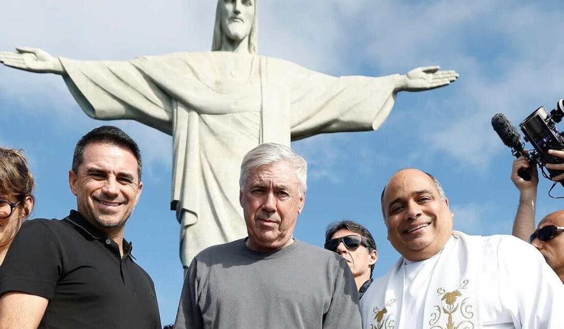 Carlo Ancelotti conheceu o Cristo Redentor
