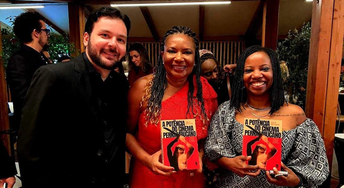 Diego Medeiros com a ministra Margareth Menezes e a secretária do adiovisual, Joelma Gonzaga