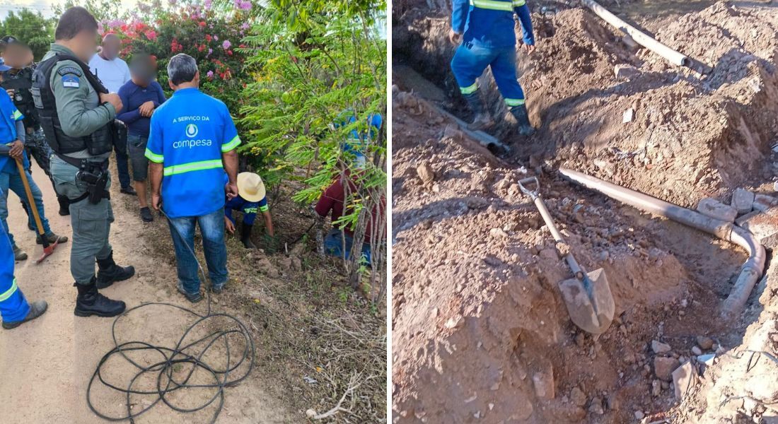 Um dos alvos foi um condomínio de alto padrão, onde foi constatado que 70 imóveis em construção desviavam 1,5 milhão de litros de água por mês