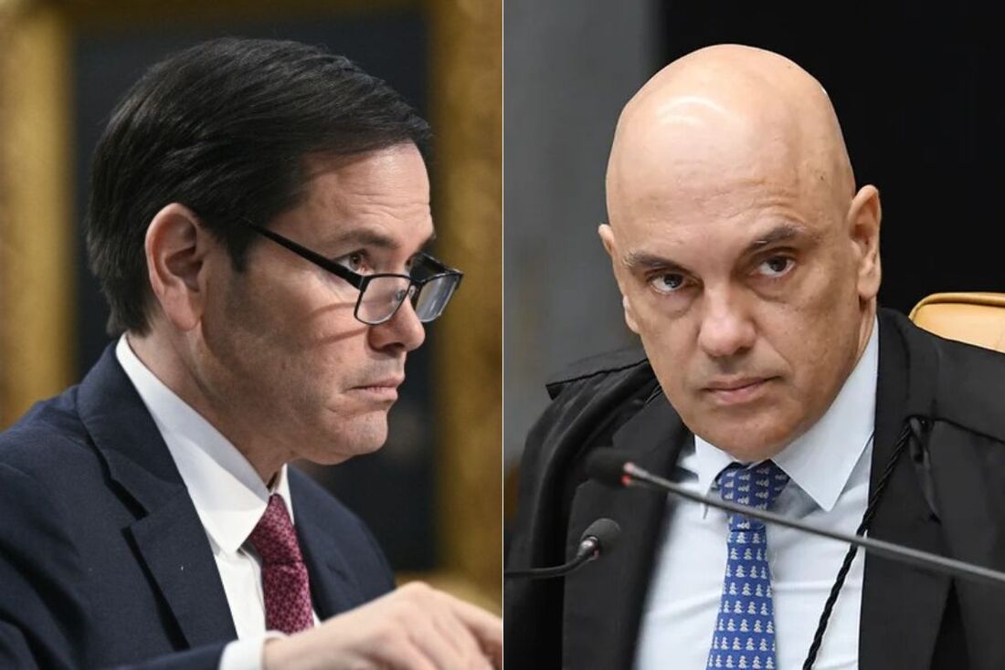 O Secretário de Estado dos EUA, Marco Rubio, e o ministro Alexandre de Moraes 
