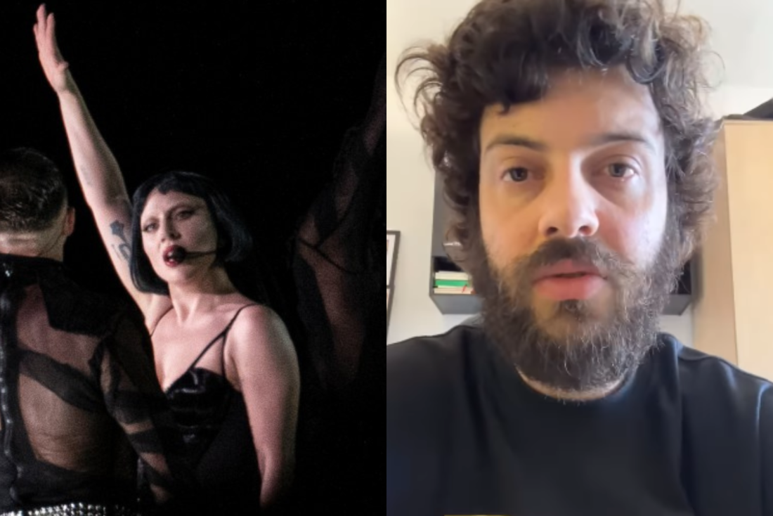 A cantora Lady Gaga e o comediante Diogo Defante