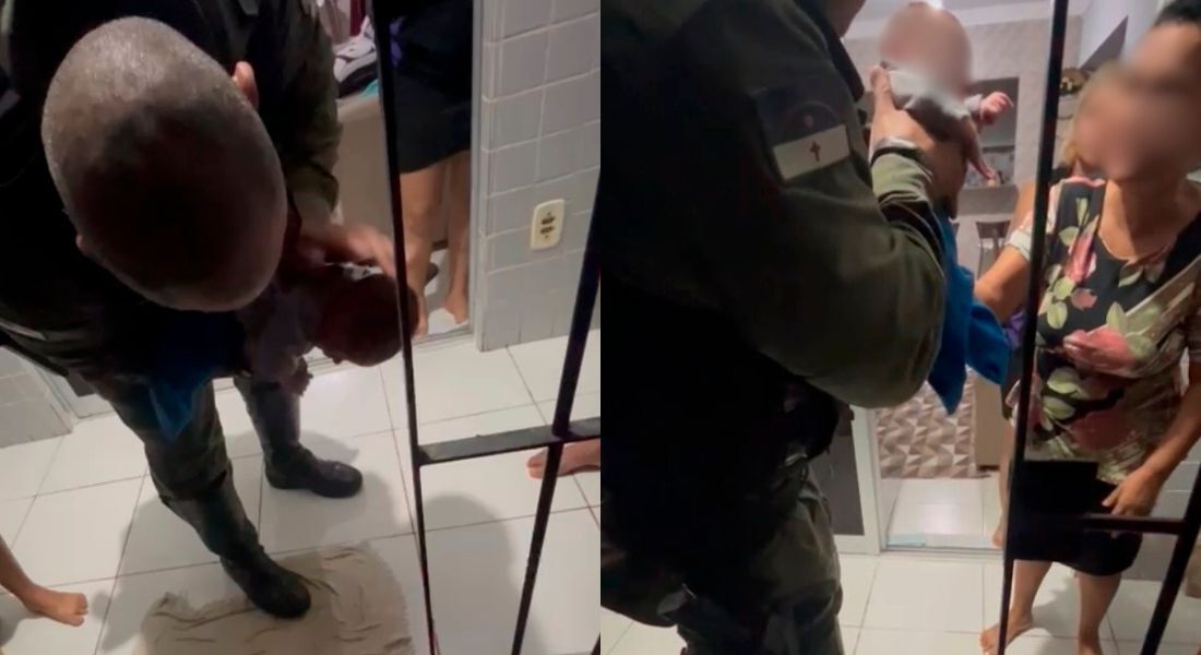 Foi realizada a Manobra de Heimlich, procedimento de emergência utilizado para desobstruir vias aéreas em casos de engasgo