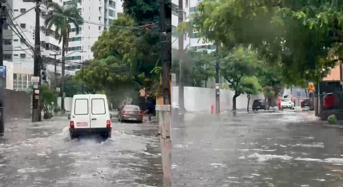 Diante do acumulado de chuvas, alguns pontos do Recife começam a registrar os alagamentos