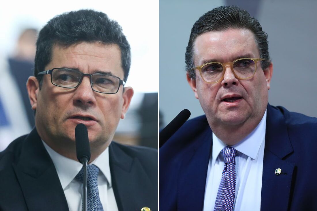 O senador Sérgio Moro e o ministro da Previdência Social, Wolney Queiroz Maciel
