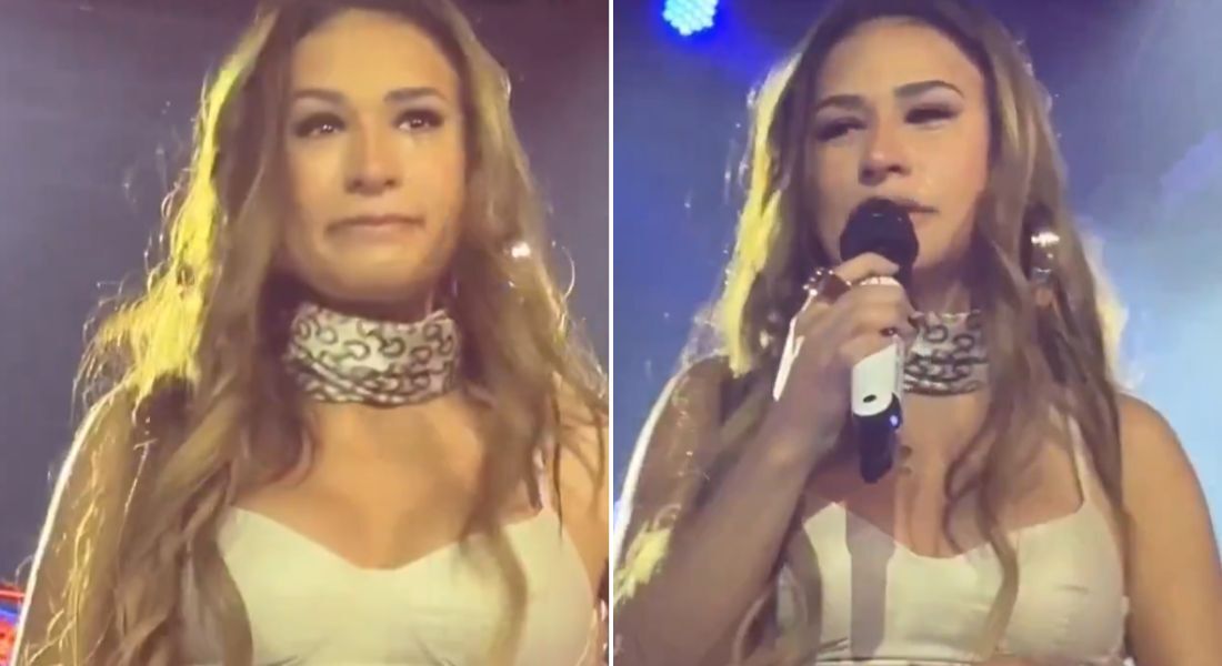 Simone Mendes chora durante show em Curitiba
