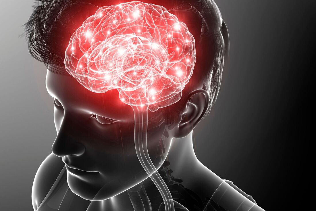 Ilustração de cerébro brilhando