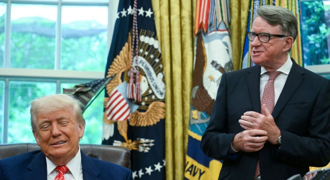 Trump e o embaixador britânico nos Estados Unidos, Peter Mandelson