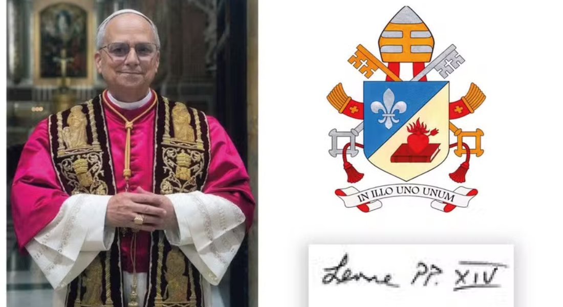 Papa Leão XIV e brasão