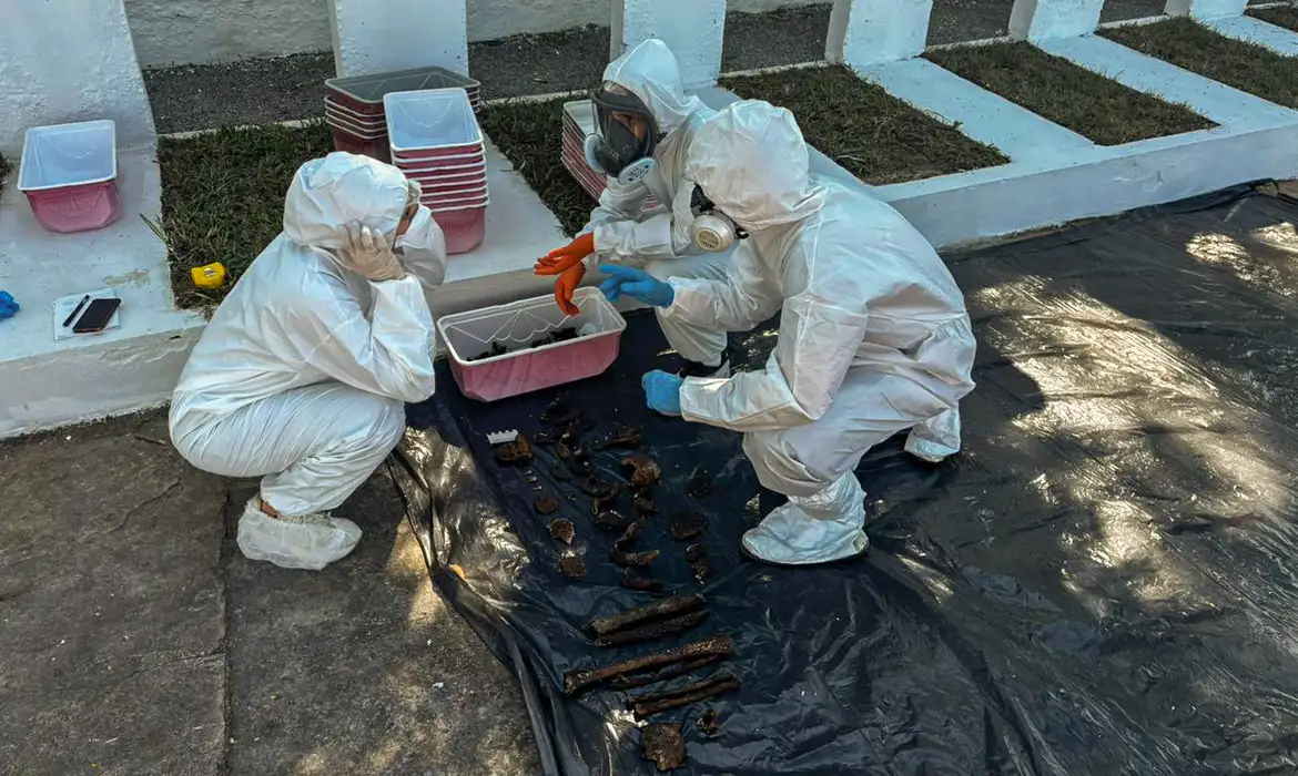 Comissão Especial encontra ossadas em situação de deterioração em memorial