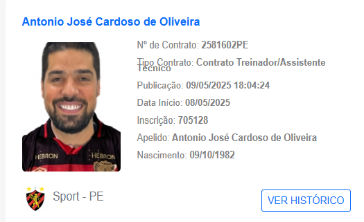 Nome do técnico António Oliveira já foi inscrito no BID