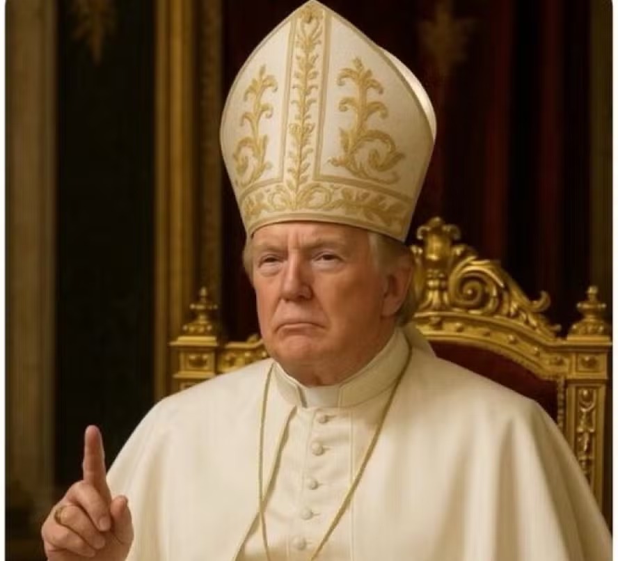 Imagem de Trump como Papa publicado por ele no X