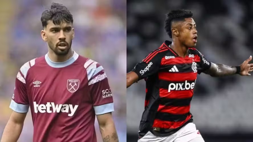 Lucas Paquetá e Bruno Henrique