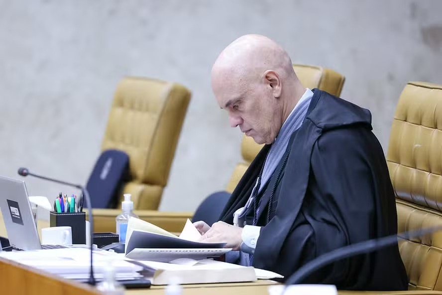 O ministro Alexandre de Moraes, durante sessão do STF