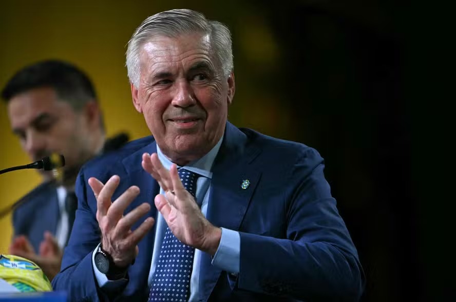 Carlo Ancelotti em sua primeira convocação da seleção brasileira