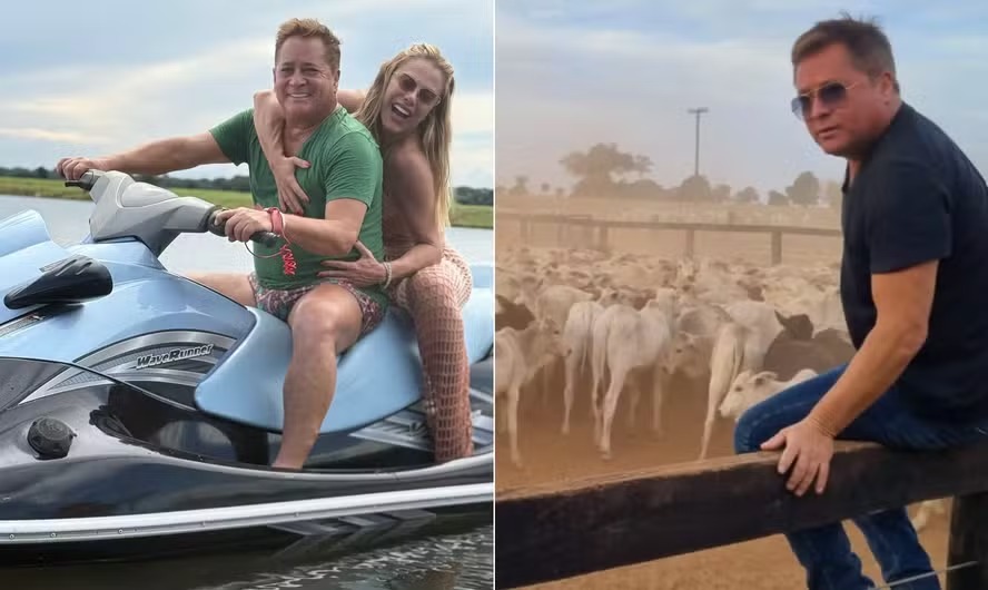 Leonardo e a mulher Poliana vivem em fazenda de R$ 60 milhões 