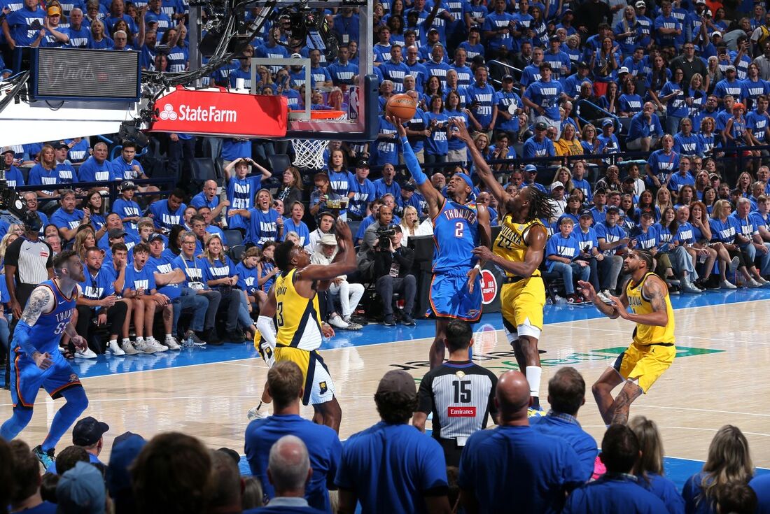 A vitória do Thunder contra os Pacers no jogo foi comandada pelo cestinha Shai Gilgeous-Alexander, que marcou 34 pontos