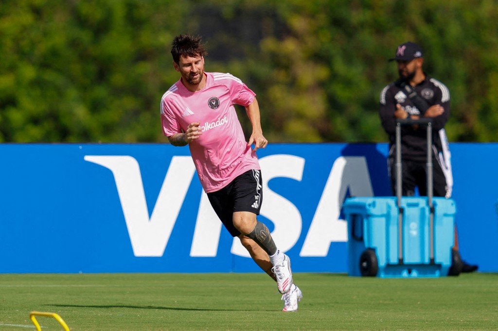 Messi durante treino do Inter Miami