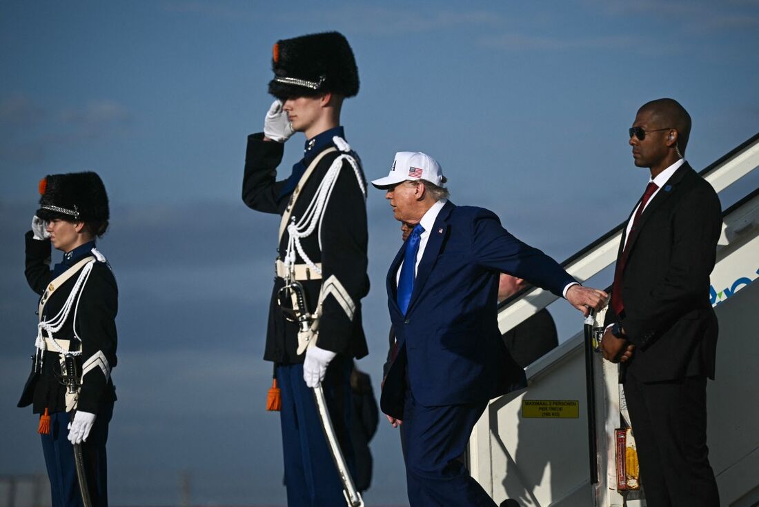 O presidente dos Estados Unidos desembarcou nos Países Baixos para participar da cúpula da Otan