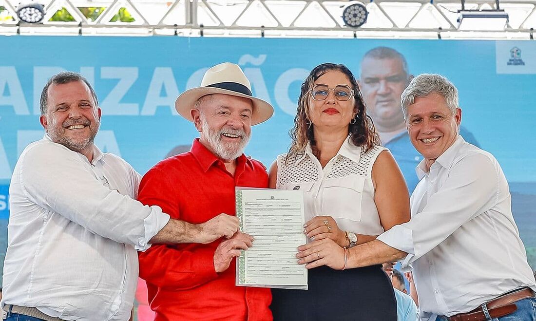 Presidente da República, Luiz Inácio Lula da Silva, durante Cerimônia de Entrega de Títulos de Regularização Fundiária e de Assinatura de Acordo de Cooperação Técnica entre Governo Federal e Estado do Tocantins.