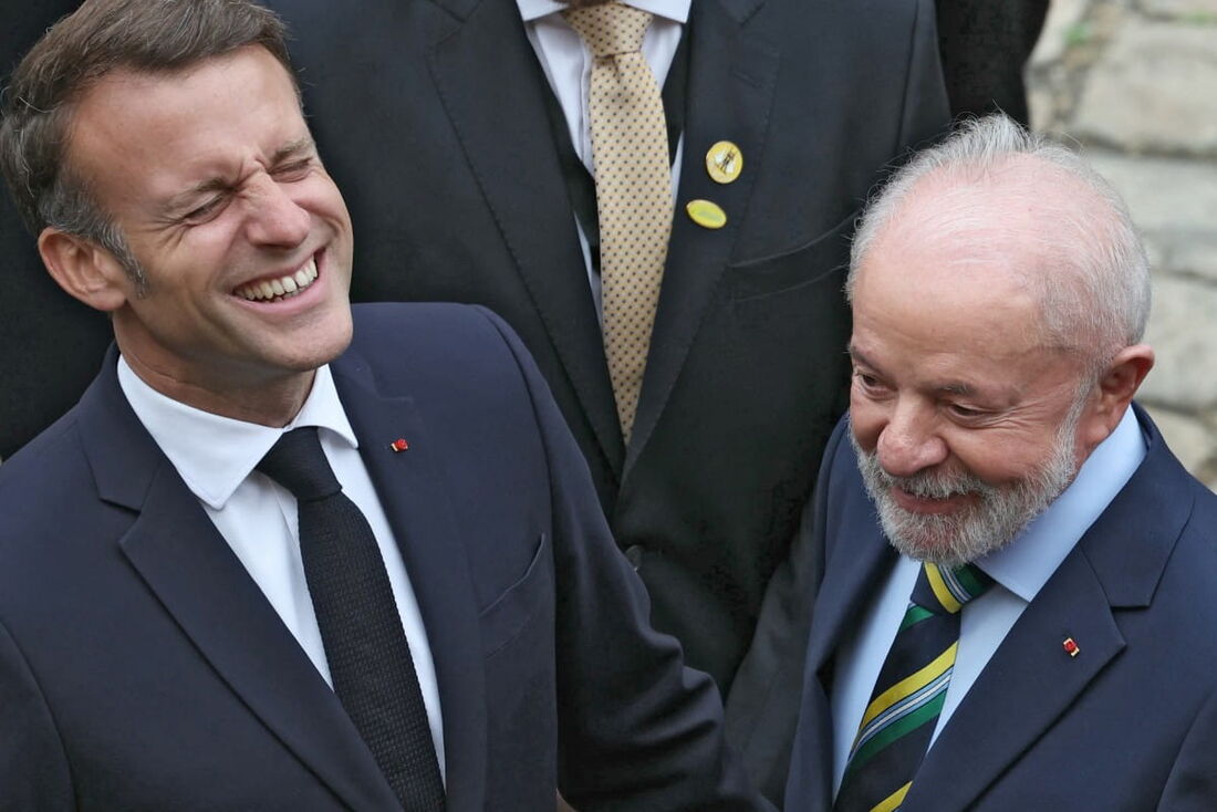 Emmanuel Macron e Luiz Inácio Lula da Silva