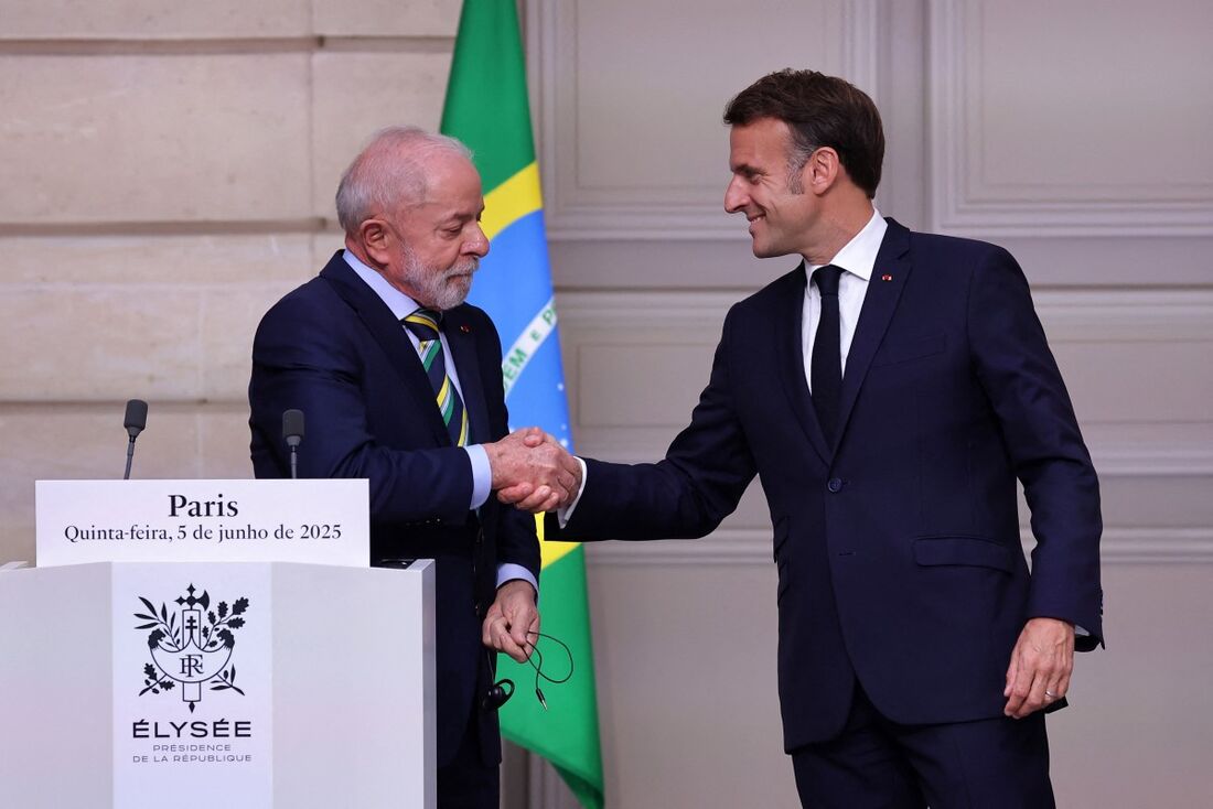 Luiz Inácio Lula da Silva e Emmanuel Macron