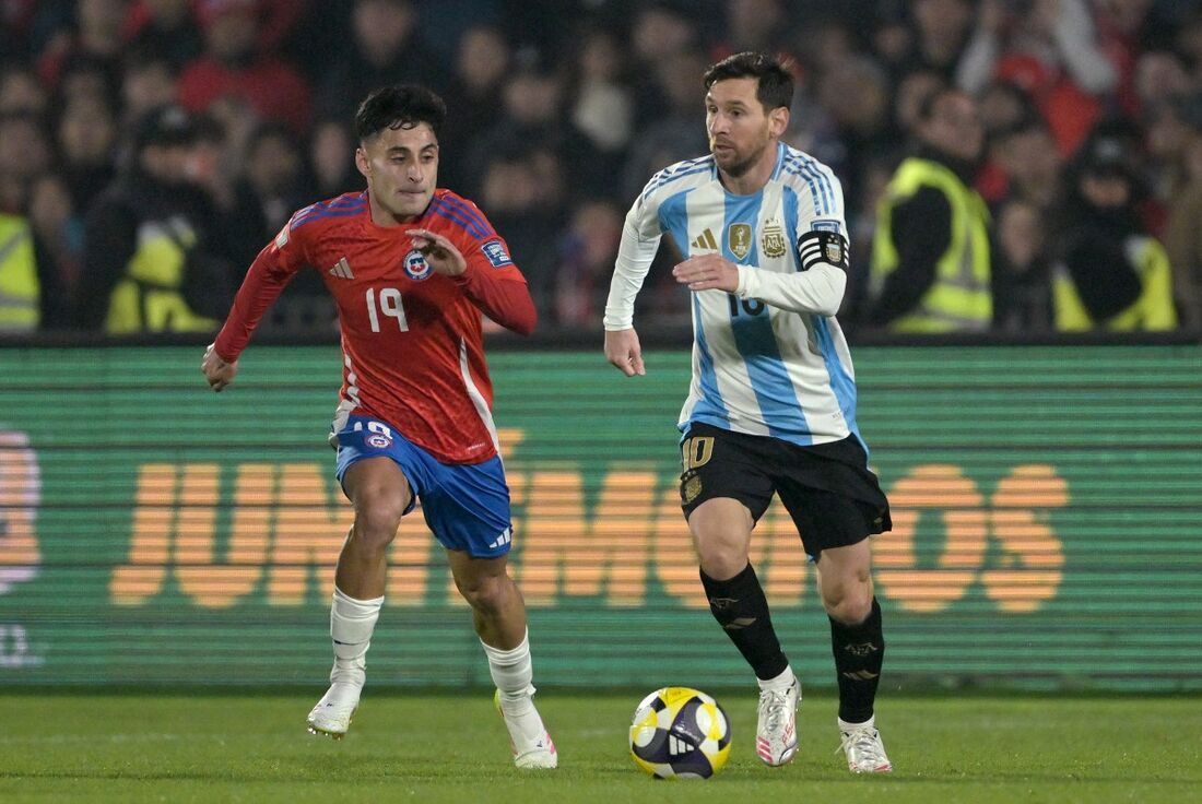 Lionel Messi entrou no segundo tempo da partida entre Argentina e Chile pelas Eliminatórias da Copa do Mundo 2026