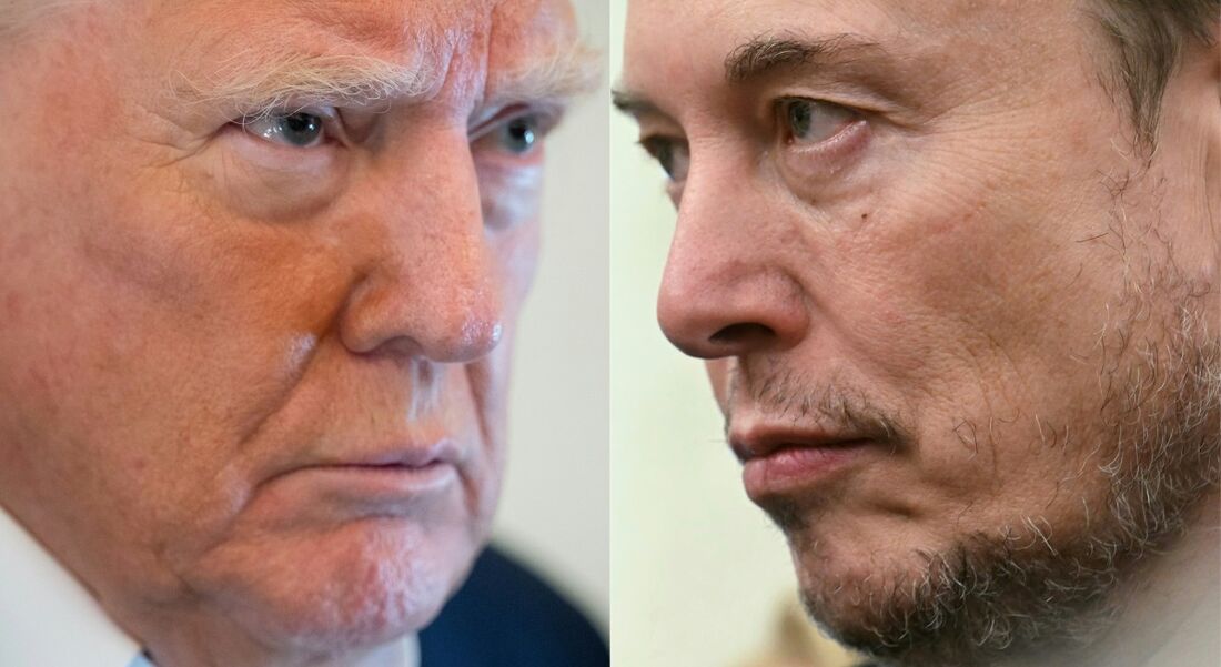 o presidente dos EUA, Donald Trump, e Elon Musk