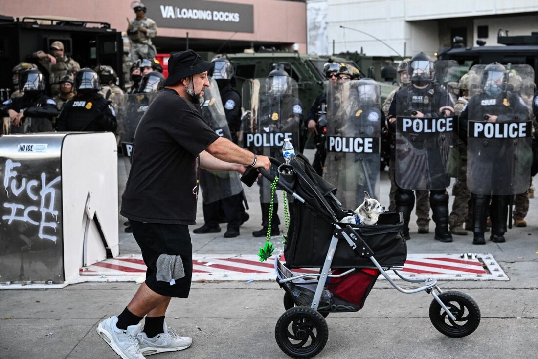 Guarda Nacional atuando em Los Angeles