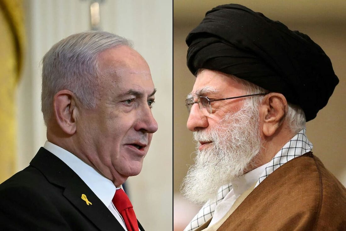 Primeiro-ministro de Israel, Benjamin Netanyahu, e o líder supremo do Irã, Ali Khamenei