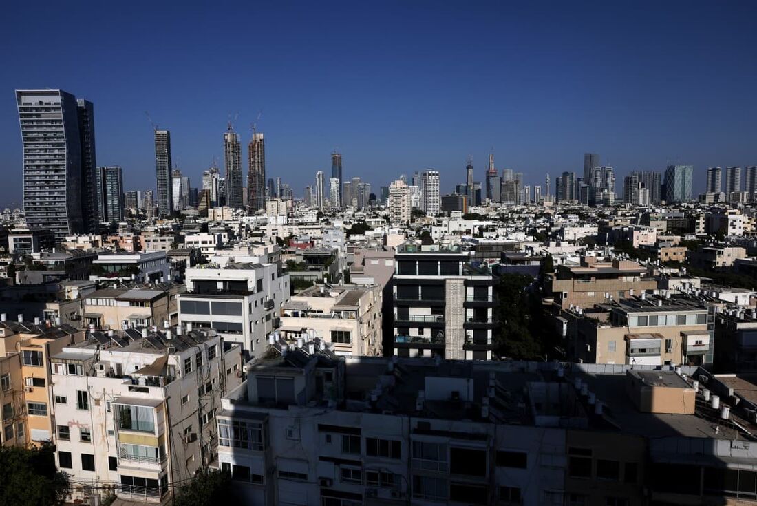 Vista parcial de Tel Aviv em 18 de junho de 2025
