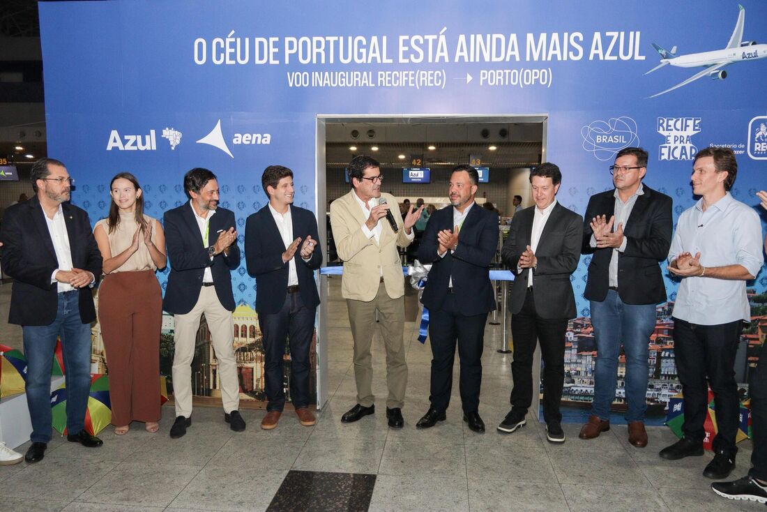 Cerimônia de lançamento da nova rota, no Aeroporto Internacional do Recife/Gilberto Freyre