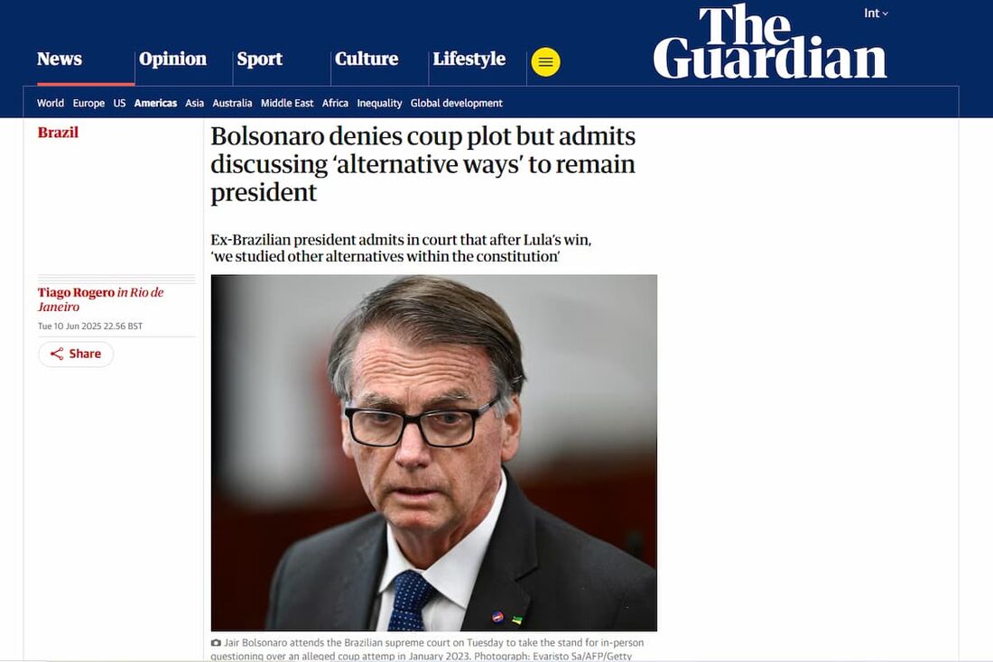 Jornal britânico repercute interrogatório de Jair Bolsonaro