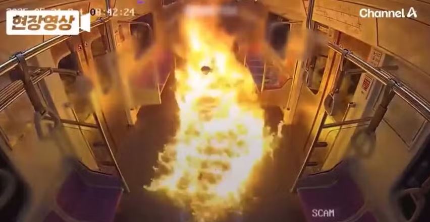 Homem, de 67 anos, colocou fogo em metrô de Seul, na Coreia do Sul, e causou pânico em passageiros