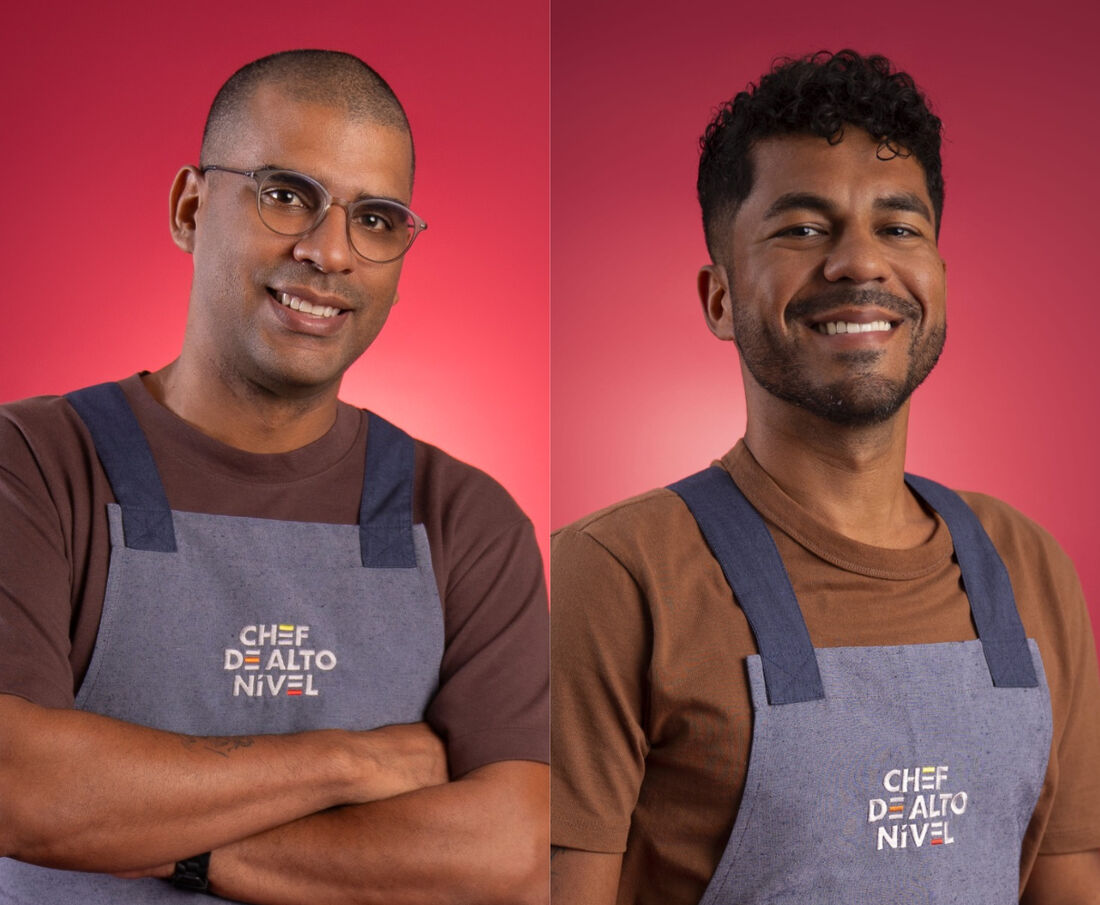 Bruno Manoel 'Preto' e Lucas Correia, respectivamente, representam Pernambuco no reality 'Chef de Alto Nível'