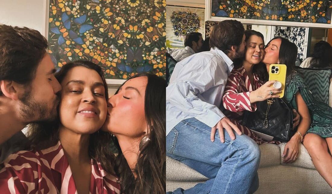 Sabrina Sato e Nicolas Prattes visitam Preta Gil em Nova York