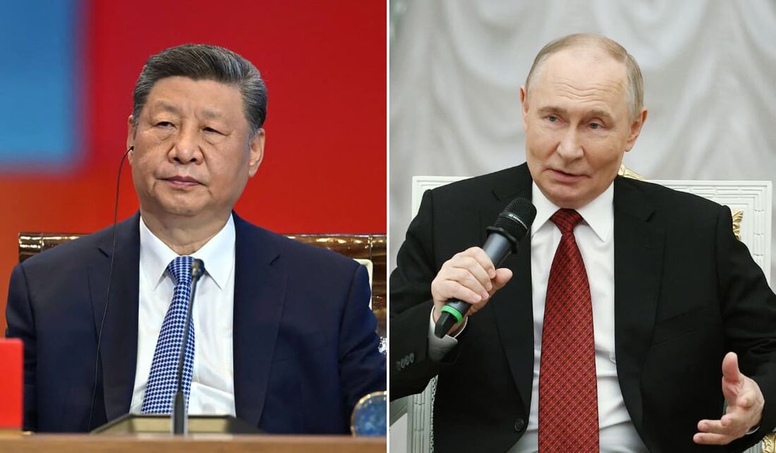 Xi Jinping, presidente da China, e Vladimir Putin, presidente da Rússia