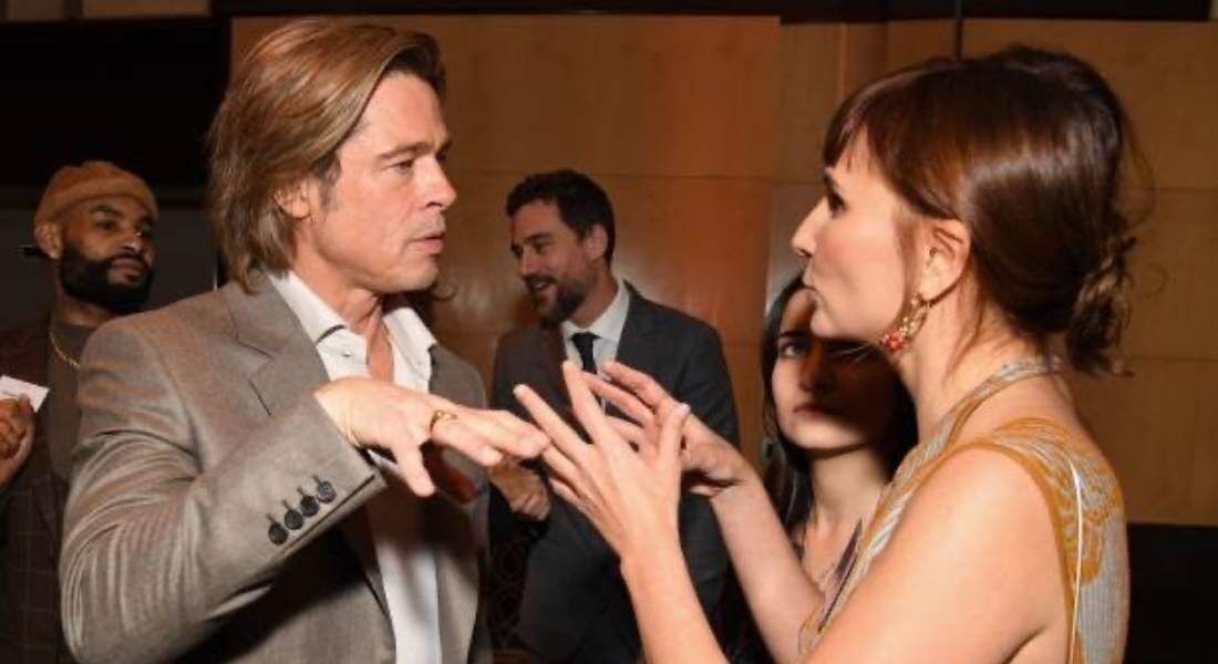 Brad Pitt e Petra Costa se conheceram durante almoço dos indicados ao Oscar