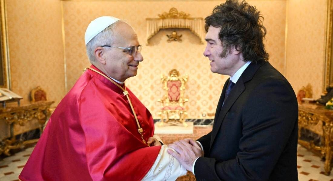 Papa Leão XIV recebeu Milei no Vaticano